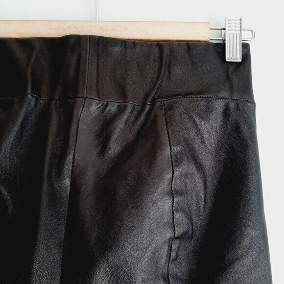ROBERT RODRIGUEZ / Genuine Leather Legging Pull-On Pants Ankle Zip Black 2 Flaw - Picture 12 of 16